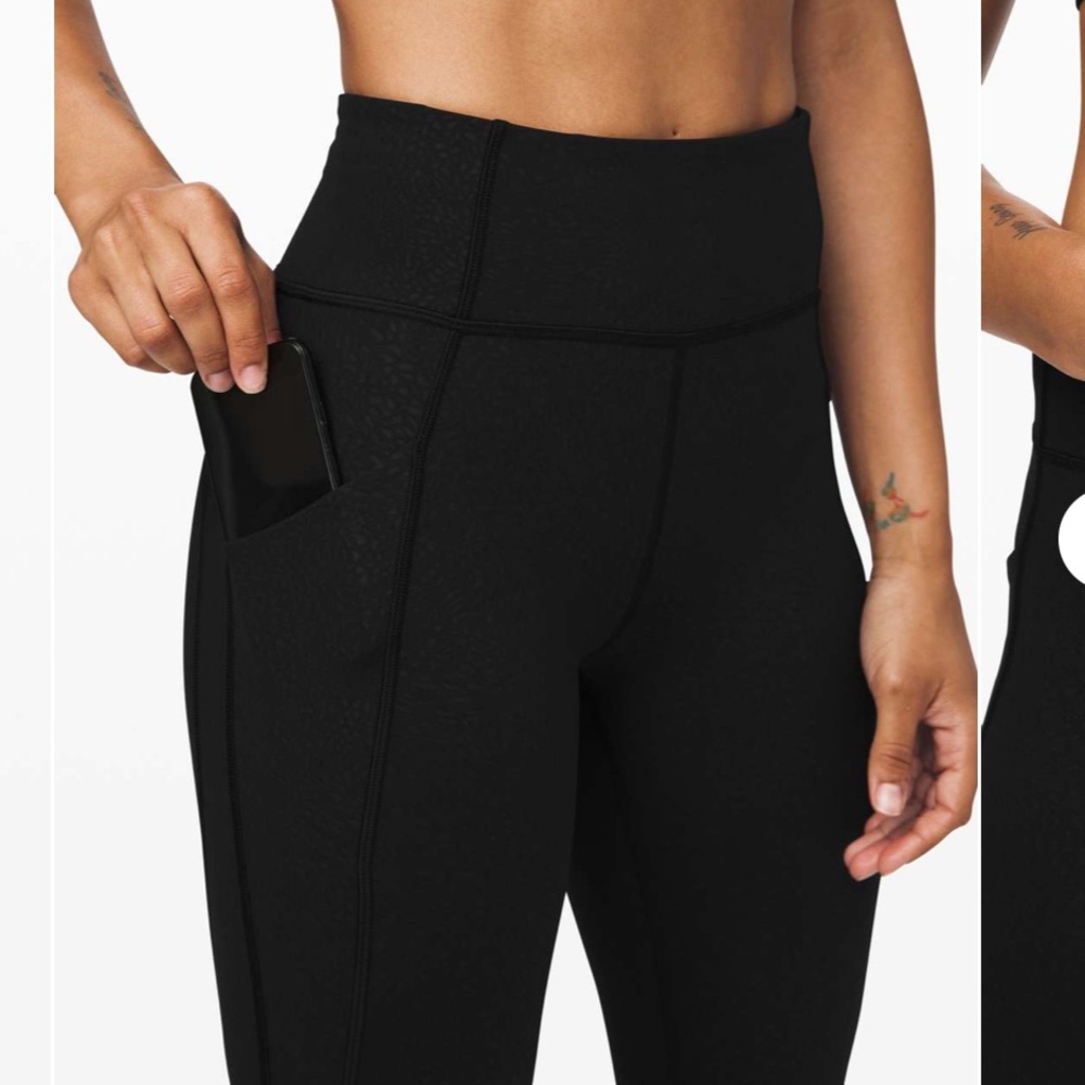 Lululemon Time To Sweat Crop 23" in Polar Shift Emboss Black size 2